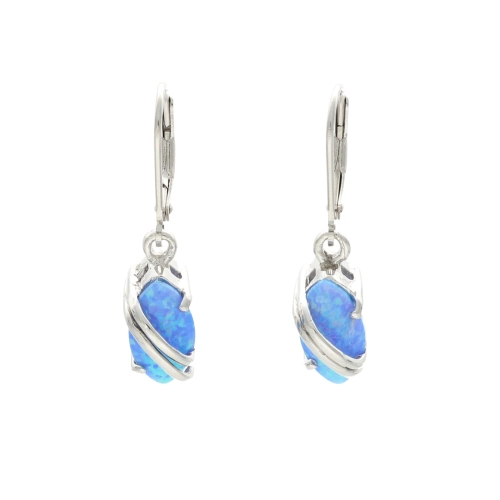 Kolczyki wiszące z niebieskim opalem