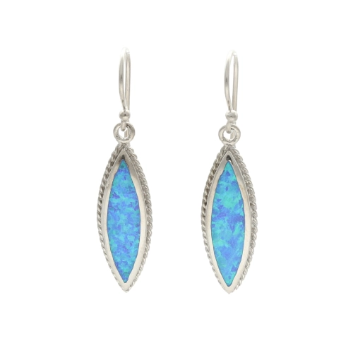 Kolczyki owalne z niebieskim opalem