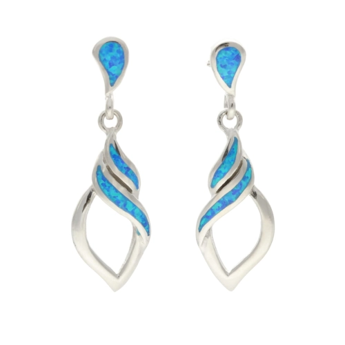 Kolczyki z niebieskim opalem