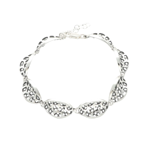 Bransoletka ażurowa srebro oksydowane