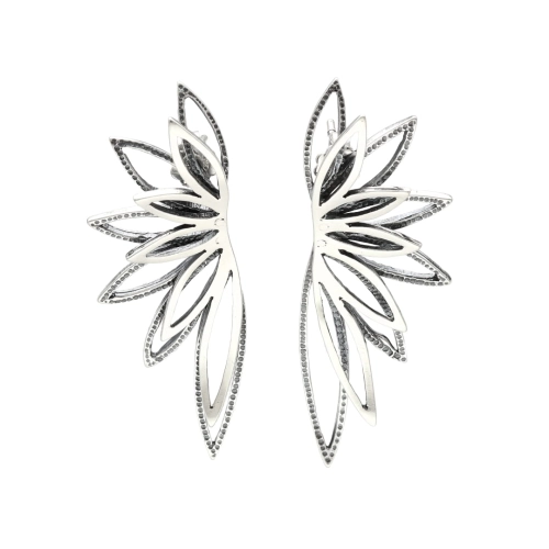 Kolczyki gładkie srebro oksydowane