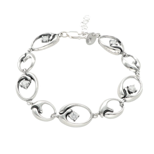 Bransoletka z cyrkonią srebro oksydowane