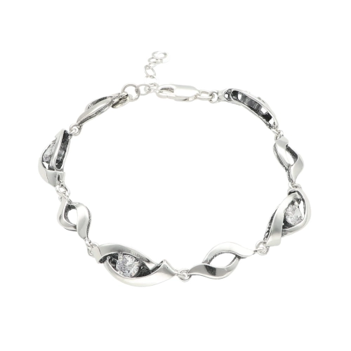 Bransoletka z cyrkonią srebro oksydowane