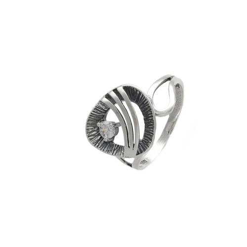 Pierścionek z cyrkonią srebro oksydowane