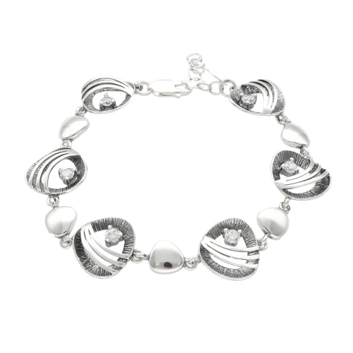 Bransoletka z cyrkonią srebro oksydowane