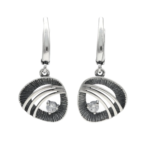 Kolczyki z cyrkonią srebro oksydowane