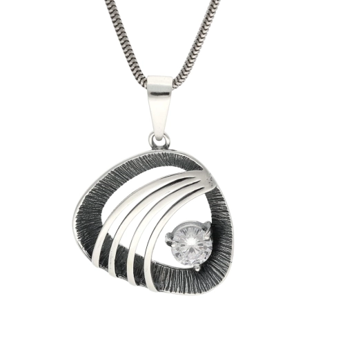 Wisior z cyrkonią srebro oksydowane