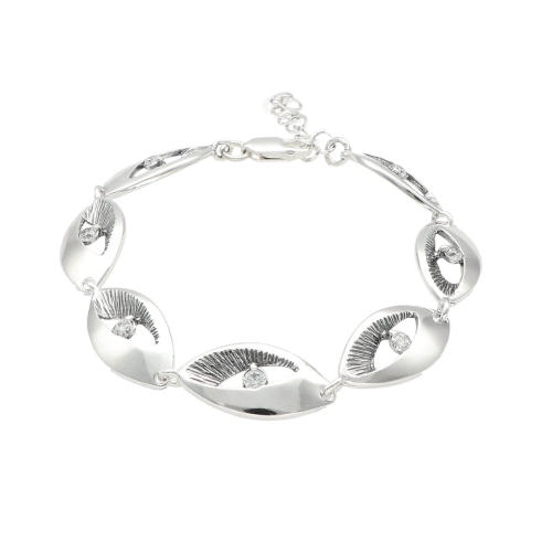 Bransoletka z cyrkonią srebro oksydowane