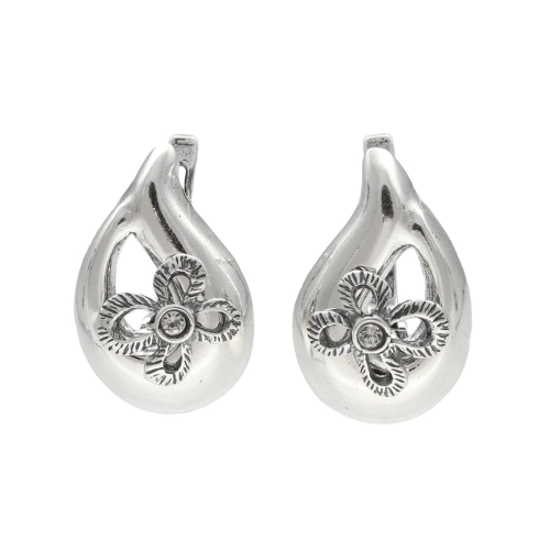 Kolczyki łezka z cyrkonią srebro oksydowane