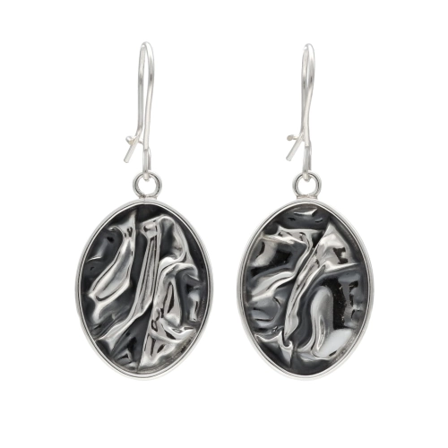 Kolczyki marszczone srebro