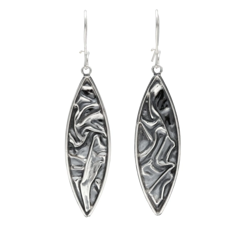 Kolczyki marszczone srebro