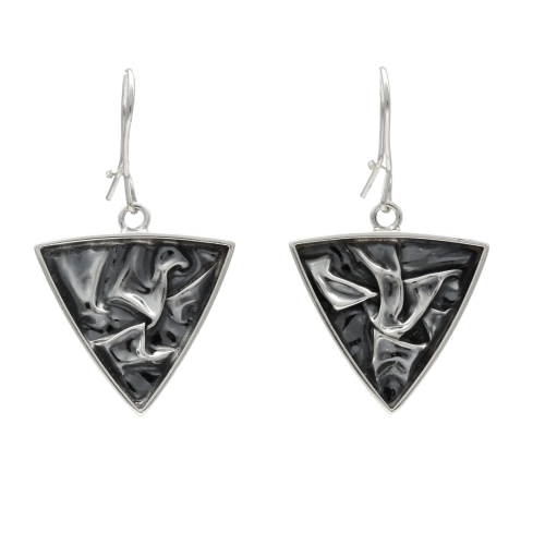 Kolczyki marszczone srebro