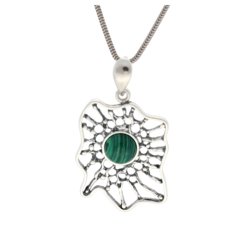 Wisiorek z malachitem srebro