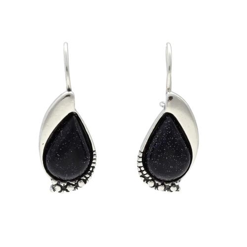 Kolczyki z Nocą Kairu łezka srebro