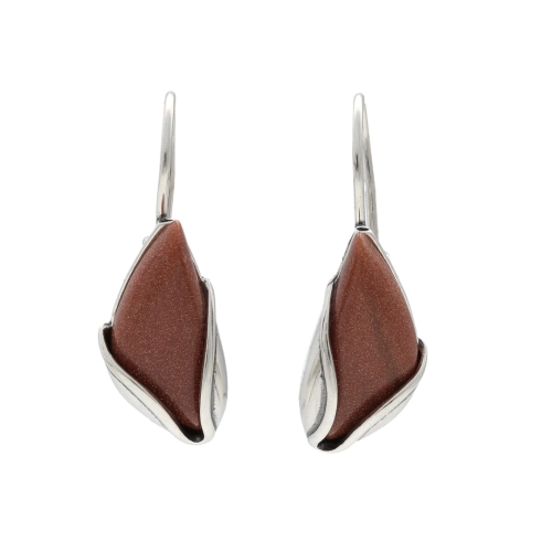 Kolczyki z piaskiem pustyni srebro