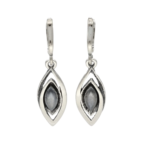 Kolczyki z hematytem srebro