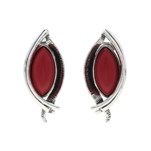 Kolczyki z koralem srebro 