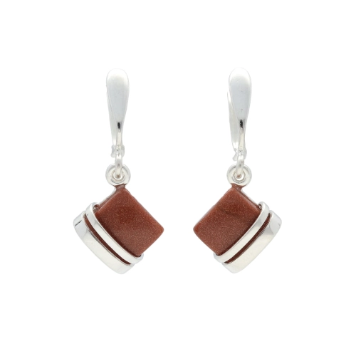 Kolczyki z Piaskiem Pustyni srebro