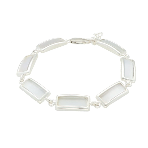 Bransoletka prostokątna z uleksytem srebro