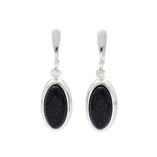 Kolczyki owalne z Nocą Kairu srebro