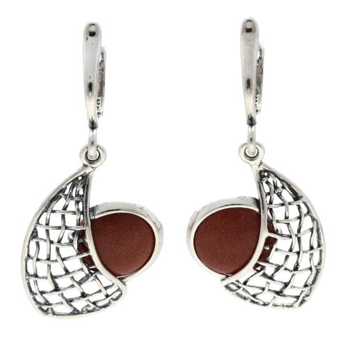 Kolczyki z piaskiem pustyni srebro