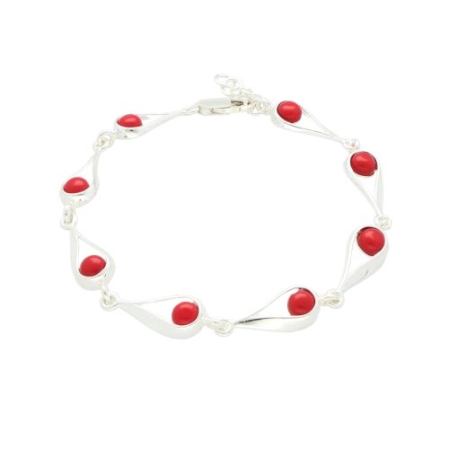 Bransoletka z koralem srebro