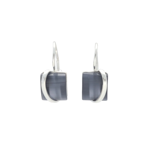 Kolczyki z popielatym uleksytem srebro