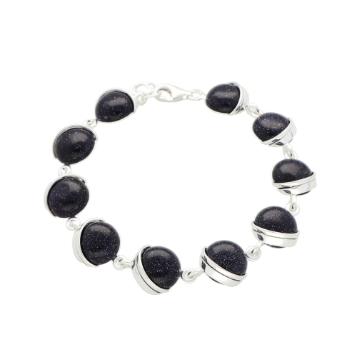 Okrągła bransoletka  z Nocą Kairu srebro