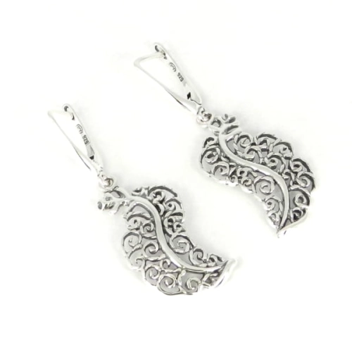 Kolczyki ażurowy liść