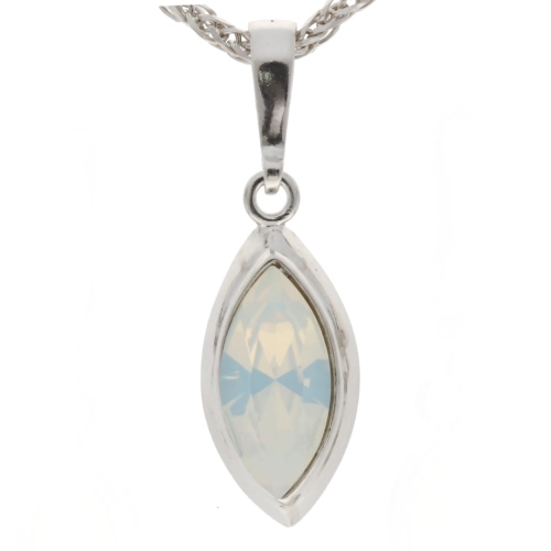 Wisiorek z białym kryształem srebro