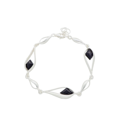 Bransoletka łezka z Nocą Kairu srebro