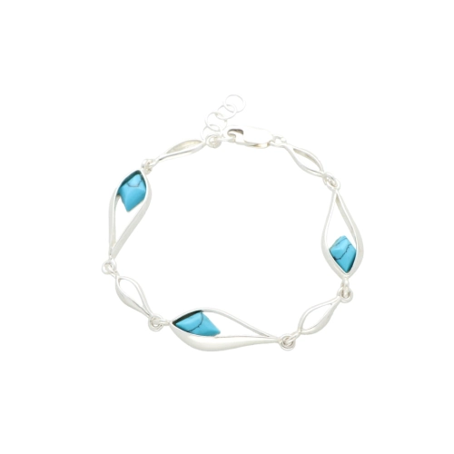 Bransoletka łezka z turkusem srebro