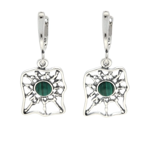 Kolczyki z malachitem srebro