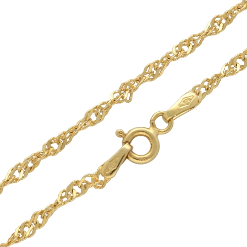 Złoty łańcuszek Singapur 50 cm 585