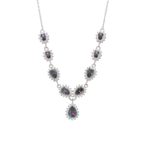 Naszyjnik łezka mystic topaz srebro