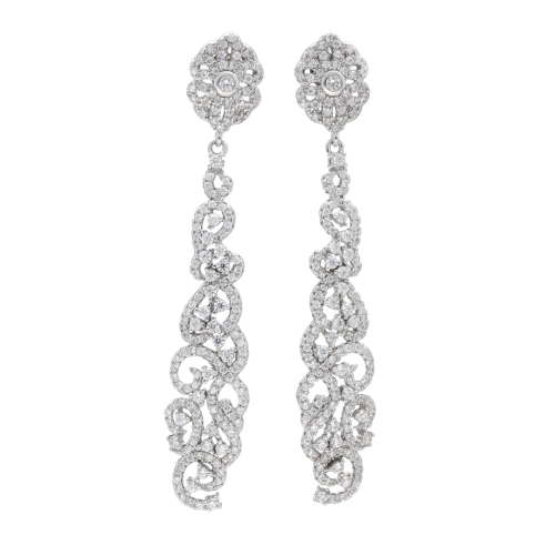 Kolczyki długie z cyrkoniami srebro