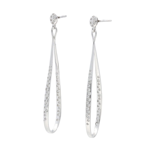 Kolczyki długie z cyrkoniami srebro