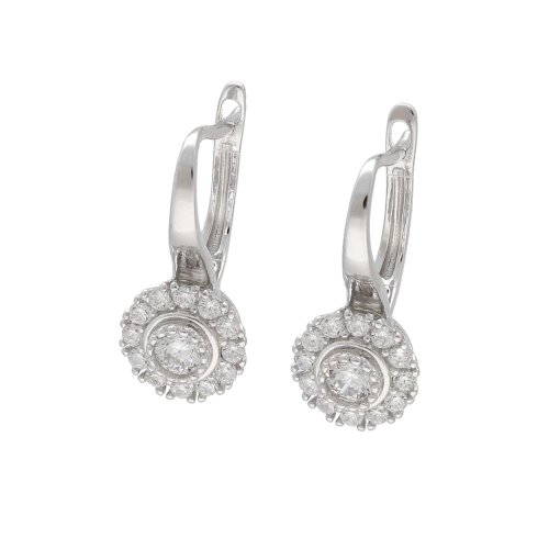 Kolczyki z białą cyrkonią srebro