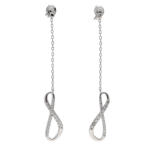 Kolczyki wiszące z cyrkoniami srebro