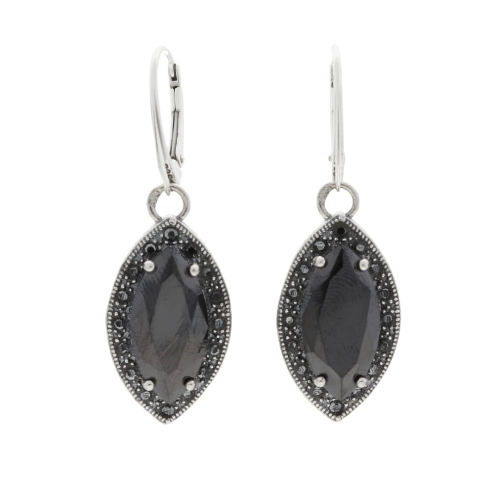 Kolczyki z czarną cyrkonią srebro oksydowane