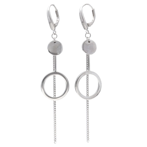 Kolczyki gładkie srebro rodowane