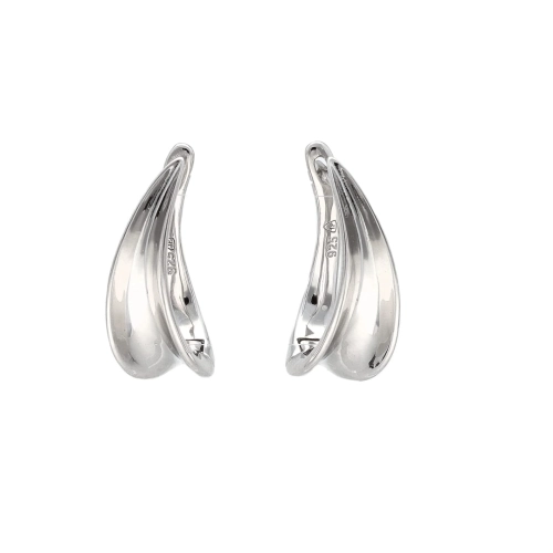 Kolczyki gładkie srebro rodowane