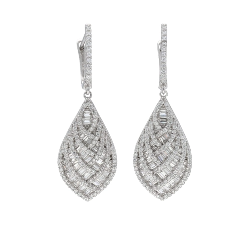 Kolczyki łezki z cyrkoniami srebro rodowane