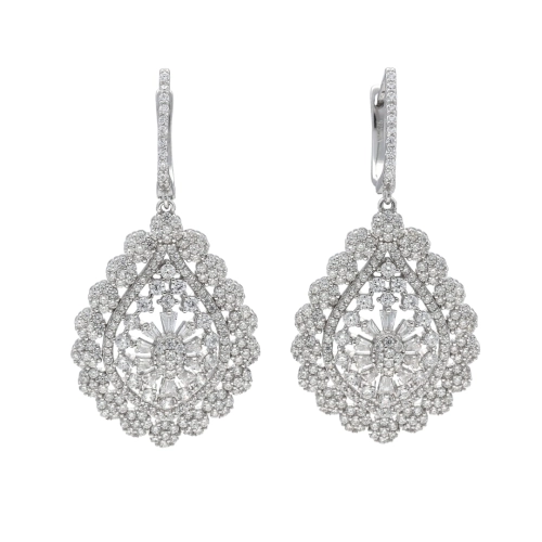 Kolczyki łezki z cyrkoniami srebro rodowane