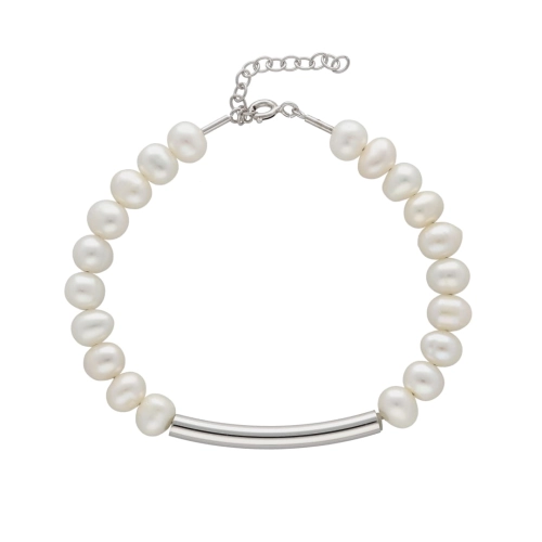 Bransoletka z perłami srebro rodowane