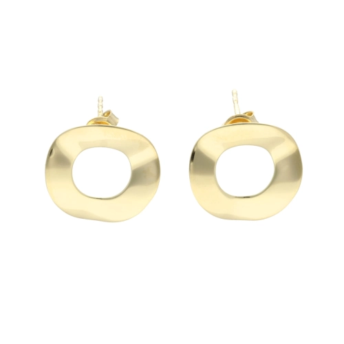 Kolczyki kółka gięte srebro pozłacane