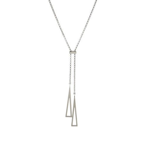 Naszyjnik krawatka trójkąty srebro rodowane