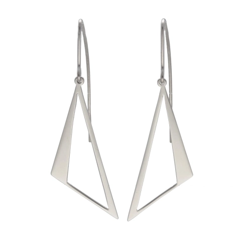 Kolczyki trójkąty srebro rodowane