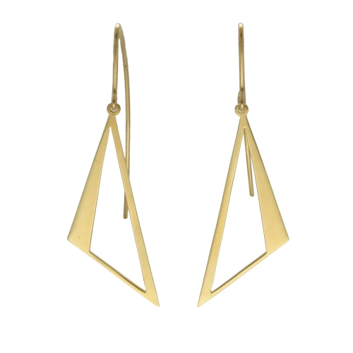 Kolczyki trójkąty srebro pozłacane
