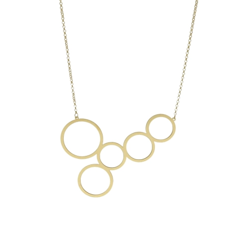 Naszyjnik z kółeczkami srebro pozłacane